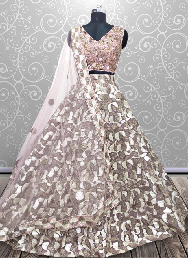 Net Pink Wedding Wear Hand Work Ready To Wear Lehenga Choli